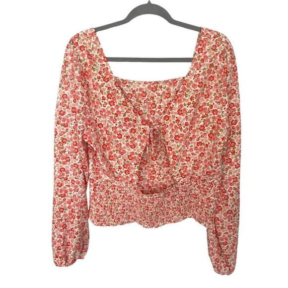 Lush Fremont Peasant Blouse Ditsy Floral XXL Smocked Puff Sleeve Cottagecore NEW - Picture 3 of 10